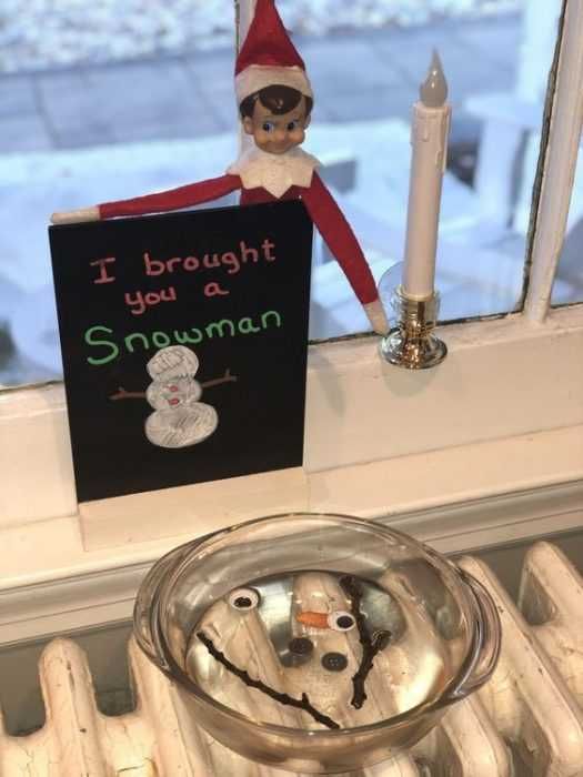 Funny-Elf-Melted-Snowman Clever Elf On The Shelf Ideas Melted Snowman