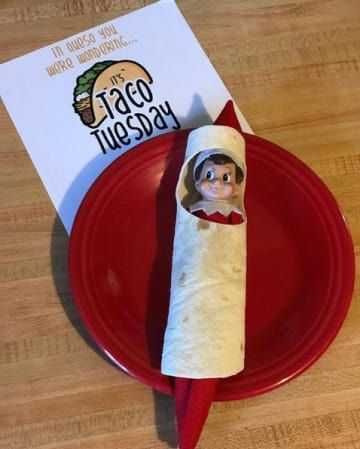 Funny-Elf-Taco Clever Elf On The Shelf Ideas Taco Tuesday
