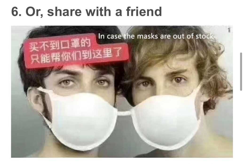 Coronavirus Meme Showing 2 Men Sharing A Bra To Stay Safe From Corona Virus