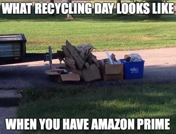 Funny-What-Recycling-Day Funny Amazon Memes Recycling After Amazon Prime Day Meme