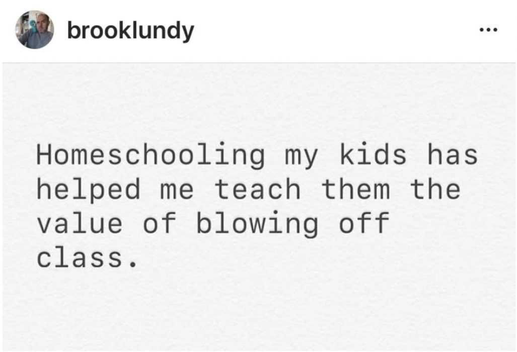 Teaching Kids To Blow Off Class During Homeschool Homeschooling Memes Teaching Kids To Blow Off Class During Homeschool