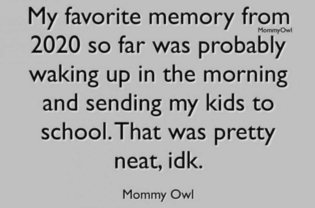 Fond Memories Of Sending Kids Off To School In Early 2020 Homeschooling Memes Fond Memories Of Sending Kids Off To School In Early 2020