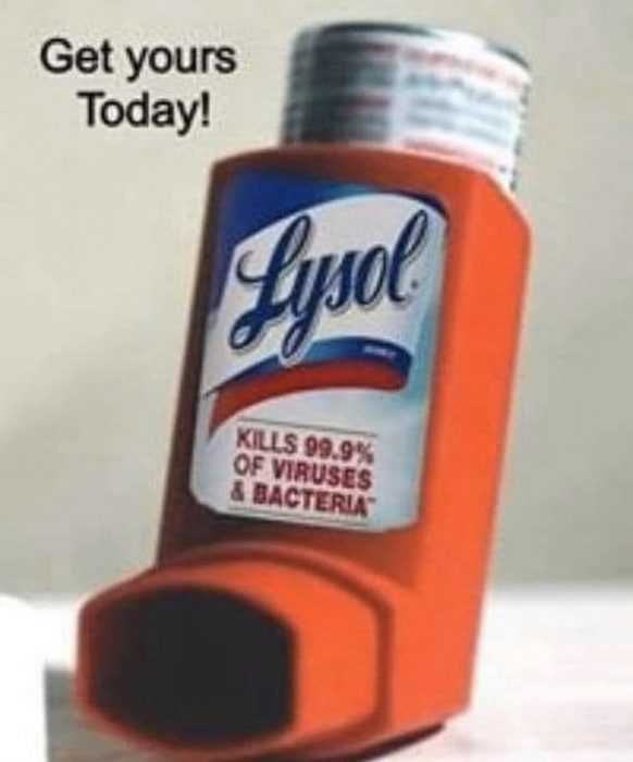 Inhaler-Lysol Lysol Memes Bleach Memes And Disinfectant Memes Meme Of Lysol As An Asthma Inhaler