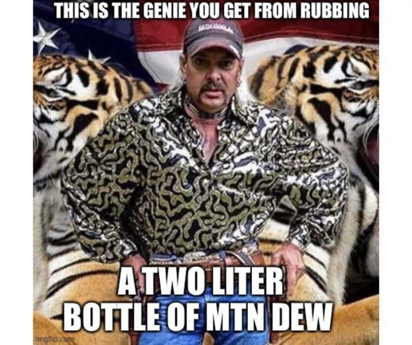 Joe-Exotic-Meme-Genie Joe Exotic Memes Genie From 2 Liter Mountain Dew