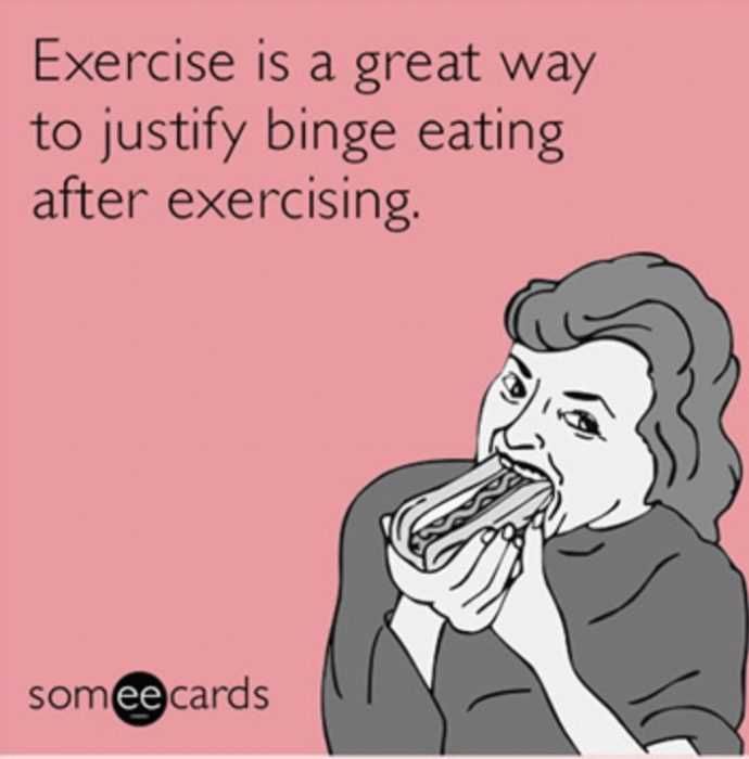 Binge-Eating-Reward-For-Home-Fitness-Meme Binge Eating Rewards Exercising Meme
