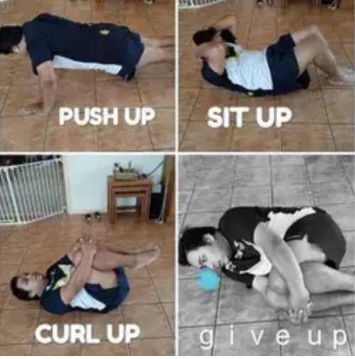 Home-Fitness-Memes-Between-Work-At-Home 4 Steps To Fitness At Home Meme