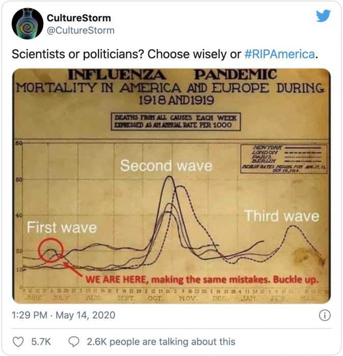 Meme Comparing Spanish Flu To Current Outbreak