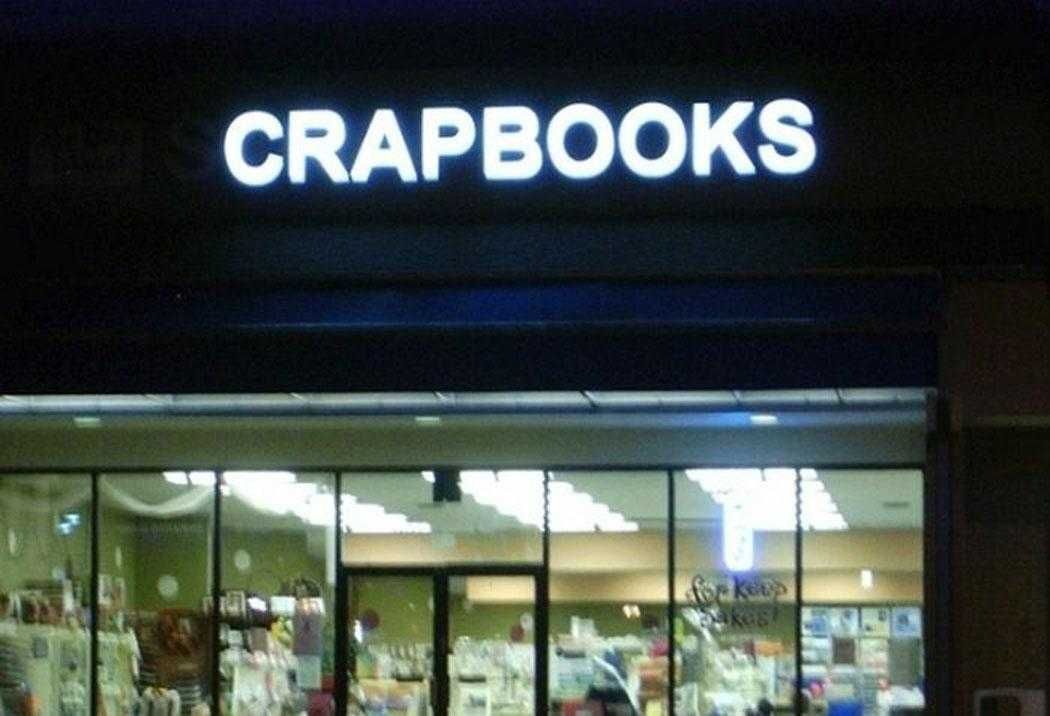 Sign-Crapbooks Book Store Sign Fail Crapbooks