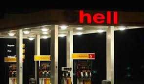 Sign-Hell Shell Gas Station Sign Fail Hell