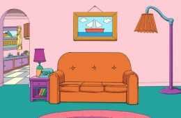 Zoom Background Featuring The Simpson'S Living Room