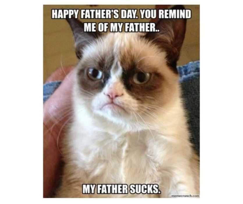 My-Father-Sucks-Meme Grumpy Cat Wishing Happy Father'S Day Meme