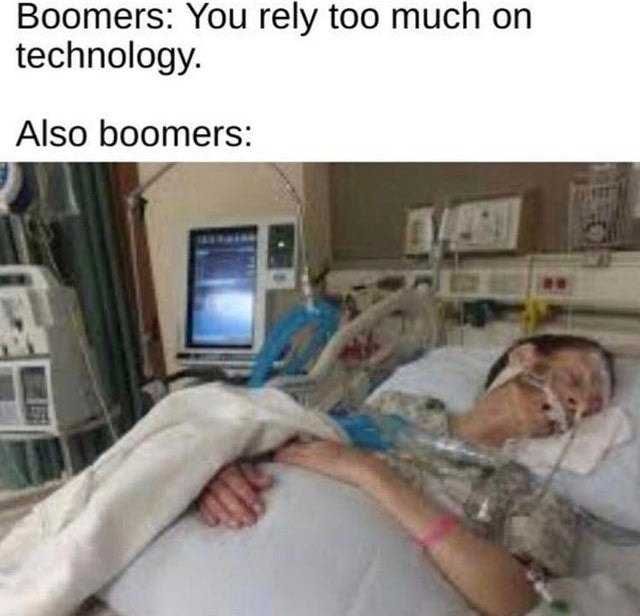 E8500274304Df0972C0529E8 Ok Boomer Meme About Boomers Complaining Young People Rely On Technology