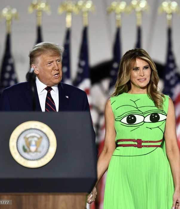 Rnc-Pepe Melania Green Screen Dress Memes Pepe Version