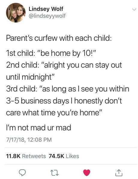 Funny-Curfew-Each-Kid Funny Parenting Tweets