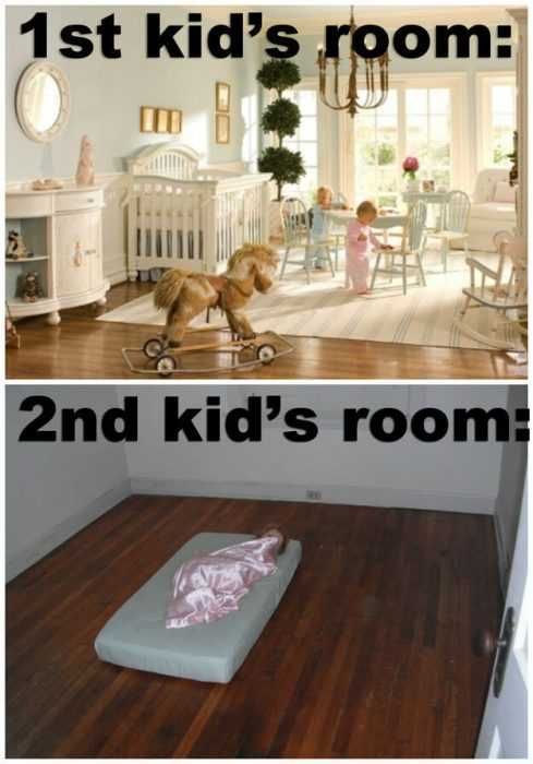 Funny-Parenting-Memes-2Nd-Room 1St Kid Vs 2Nd Kid Room Funny Parenting Meme