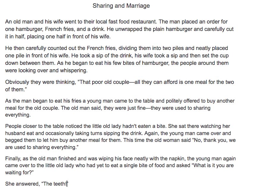 Funny-Stories-For-Seniors-Marriage-Is-Sharing Funny Short Stories For Seniors Sharing And Marriage