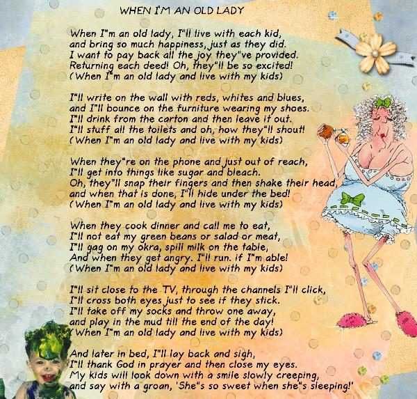 Poem-When-Im-Old-Lady Funny Poem About Becoming An Old Lady
