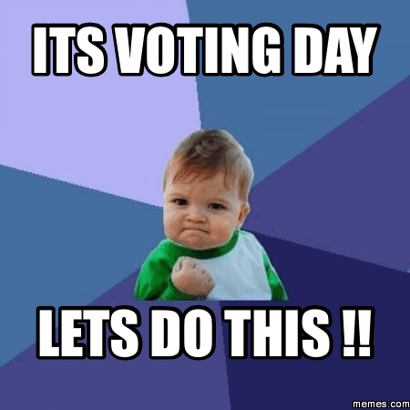 Its-Voting-Day Funny Voting Memes Baby Says Let'S Do It