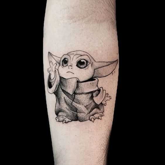 0Ac312Ceaca3F58345C14910B963Dda2 Best Star Wars Tattoos Ideas Baby Yoda Black White