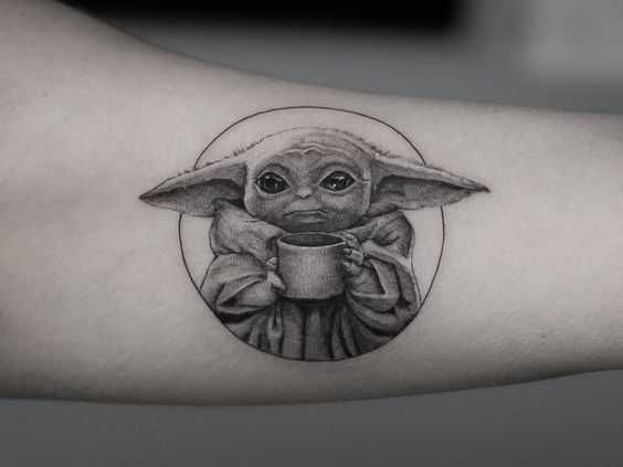 464E548124D929339D273E3E00Cea3Ba Cool Star Wars Tattoo Baby Yoda