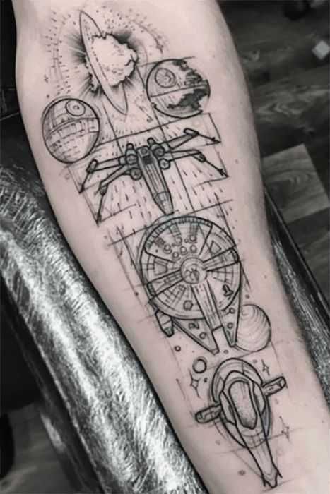 968133C2B4Fc68Befbffdd5Fc73Ce835 Cool Star Wars Tattoo X Wing And Falcon