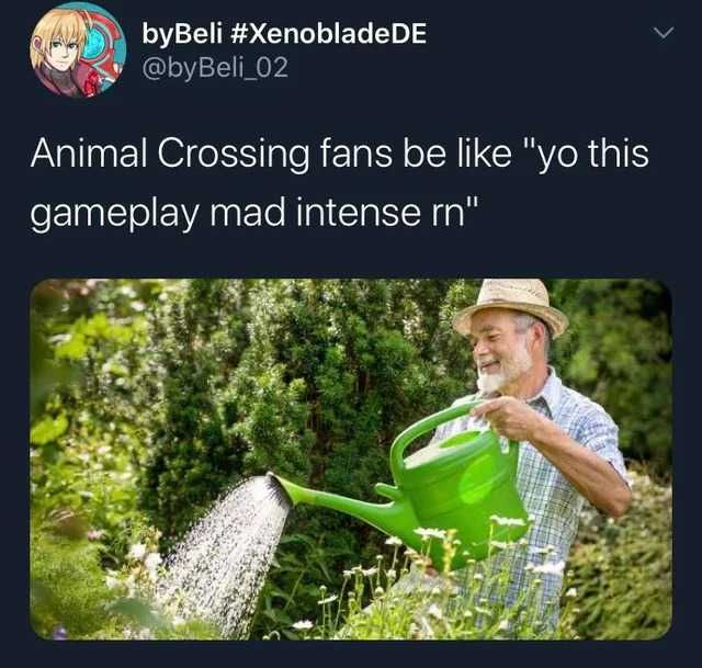Animal-Crossing-Fans-Meme-Gameplay Funny Animal Crossing Fans Meme Fans Love Watering