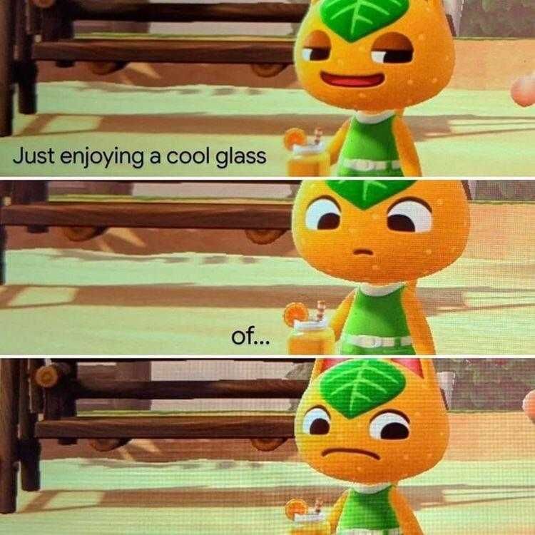 Animal-Crossing-Meme-Juice Funny Animal Crossing Meme Drinking Myself