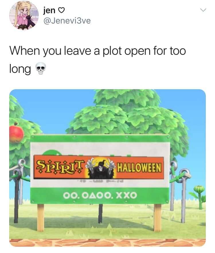Animal-Crossing-Meme-Spirit-Halloween Funny Animal Crossing Meme Dangers Of Leaving Plots Open