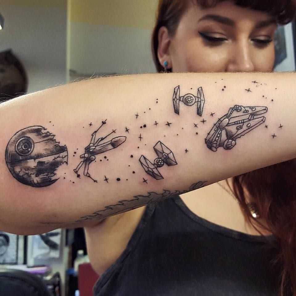 Starwars-Tattoos-Fighter-Crafts Cool Star Wars Tattoos Arm Star Wars Ships