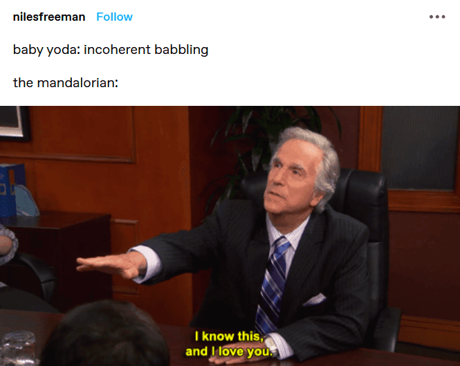 Love Funny Mandalorian Memes Baby Yoda Babble So Cute