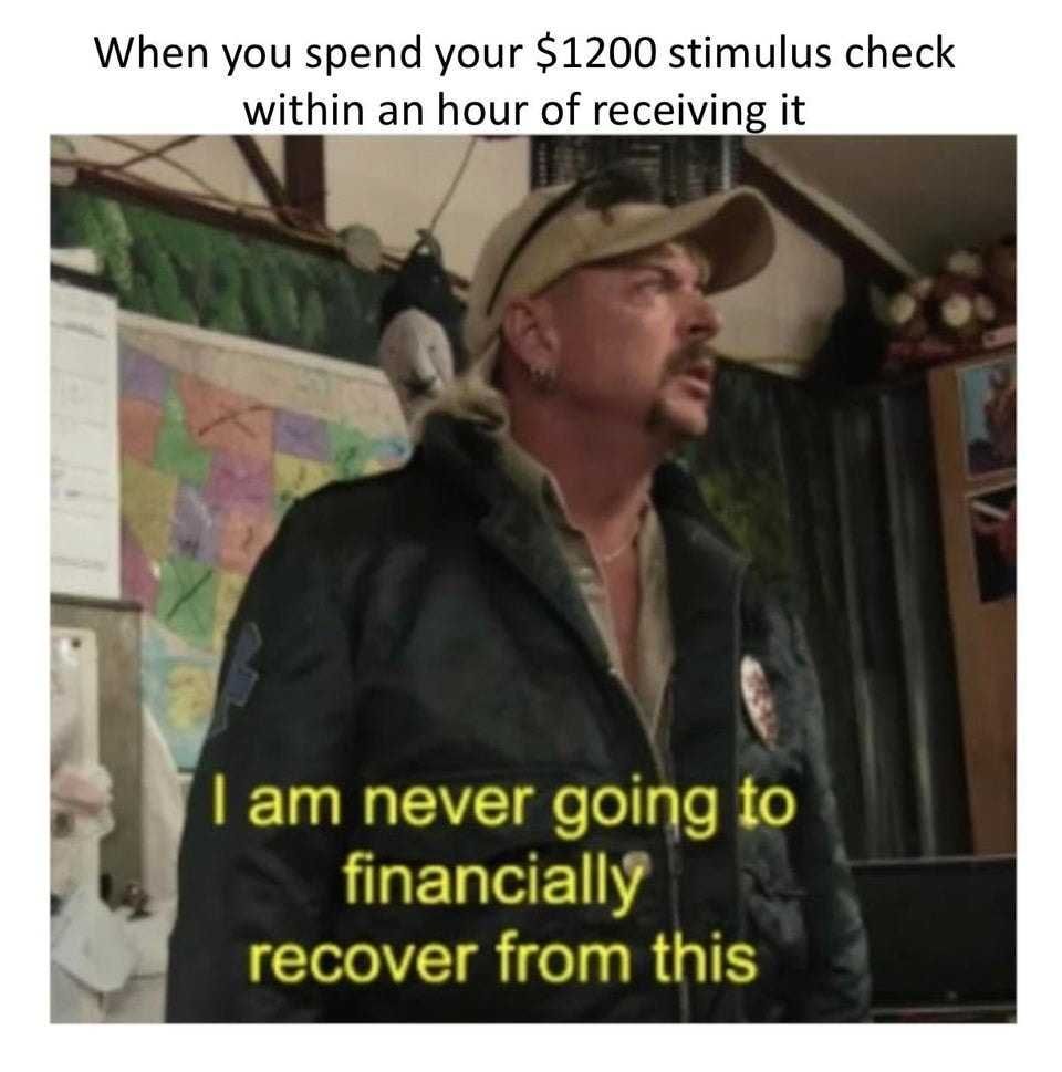 Stimulus-Never-Recover Stimulus Checks Memes Oops Gone