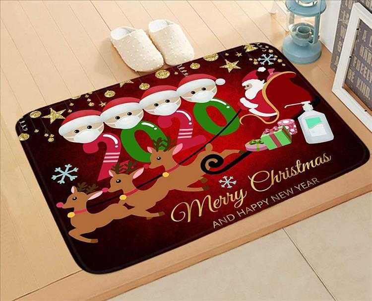 2020 Christmas Mat Merry Christmas Elves And Santa