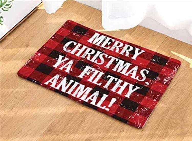 2020 Christmas Floor Mat Merry Christmas Ya Filthy Animal