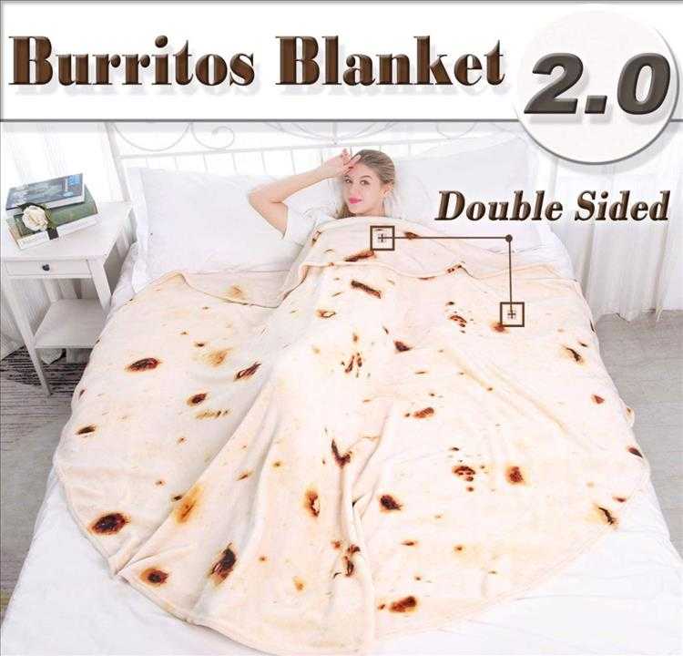 Funny Christmas Present Burritos Blanket