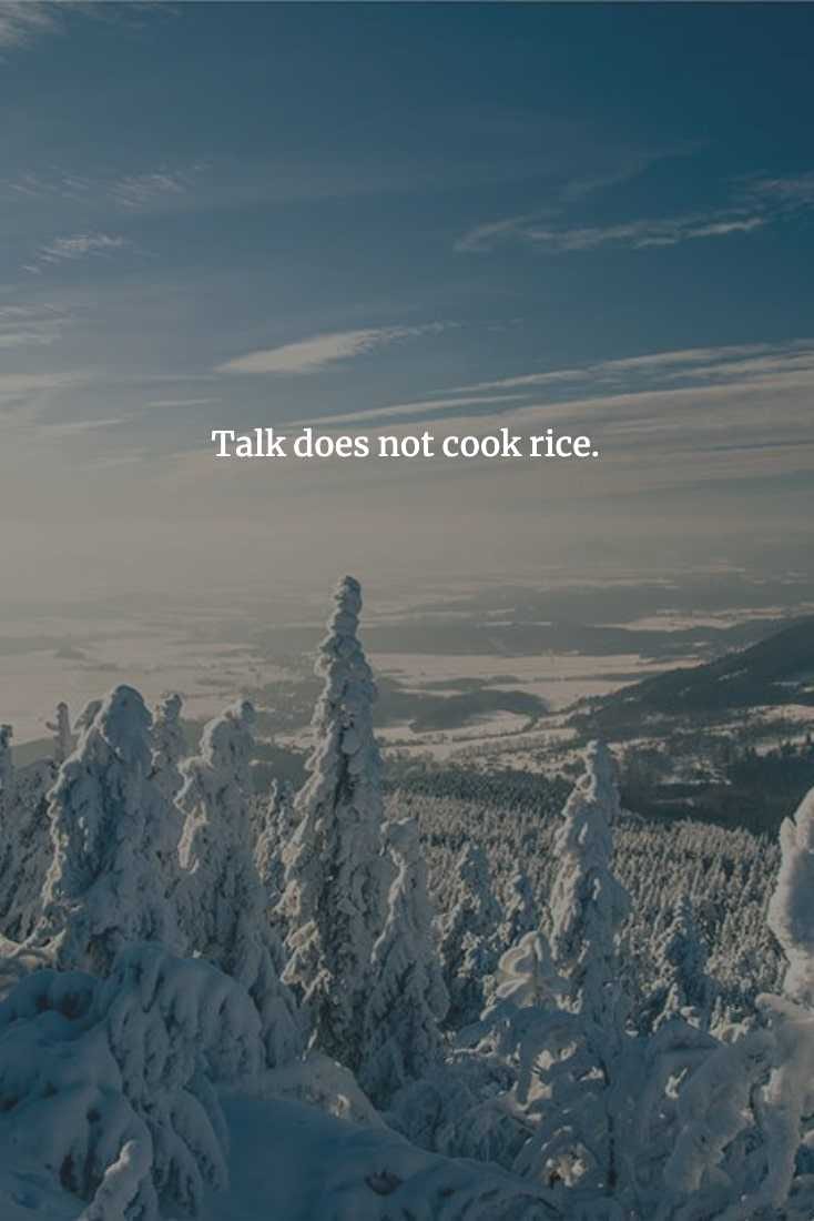 Chinese Proverbs  Words Cannot Achieve Much Without Action