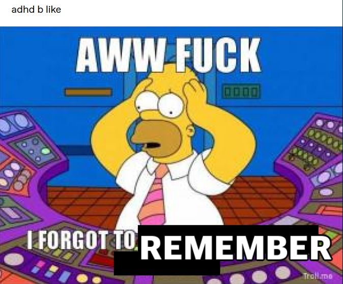 Adhd-Meme-Homer Clean Adhd Memes