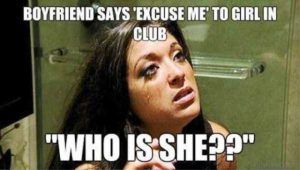 Boyfriend-Says-Excuse-Me-To-Girl-In-Club Funny Girl Problems Memes