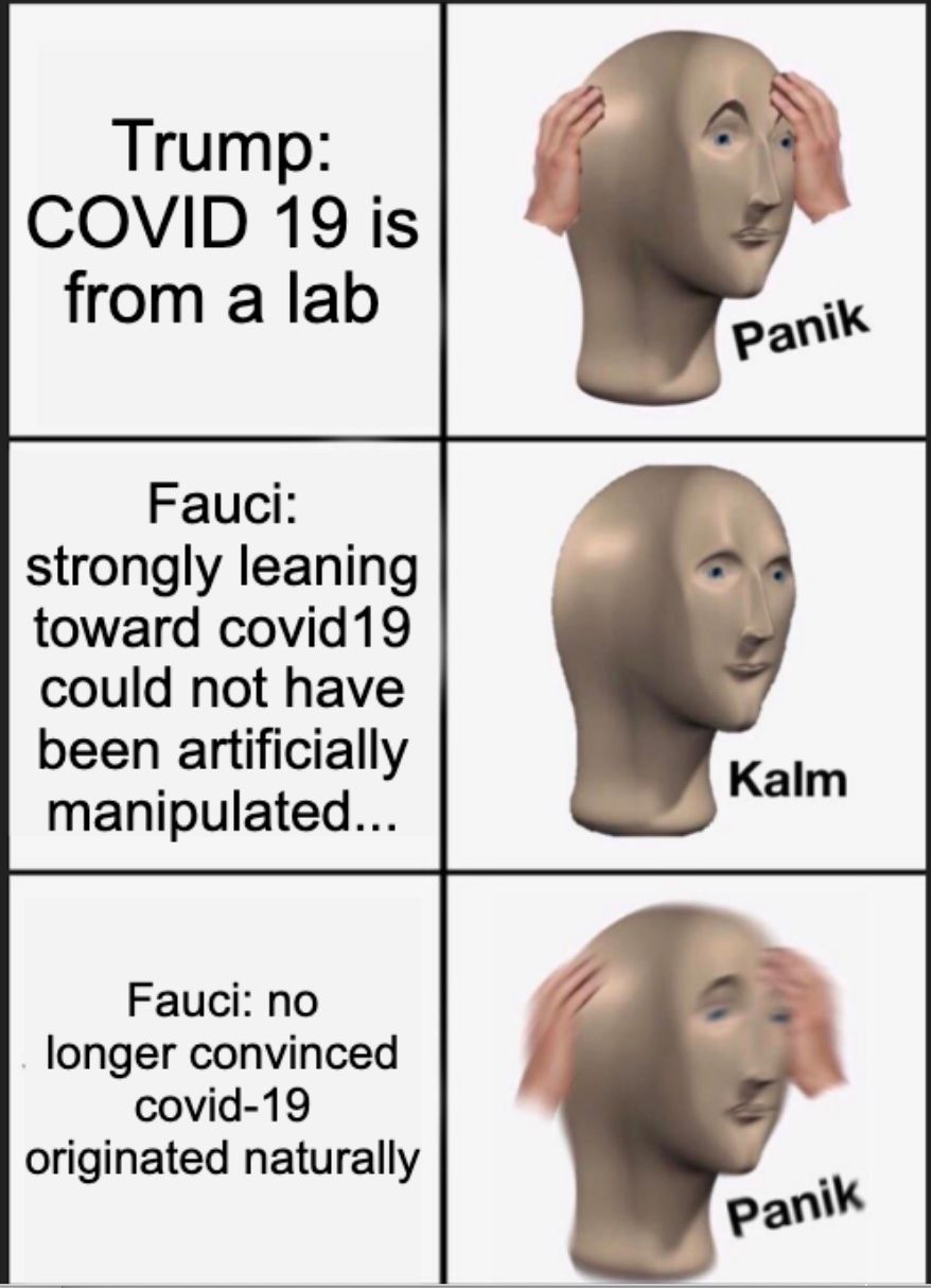 Fauci Flipflops On Covid Origin Meme