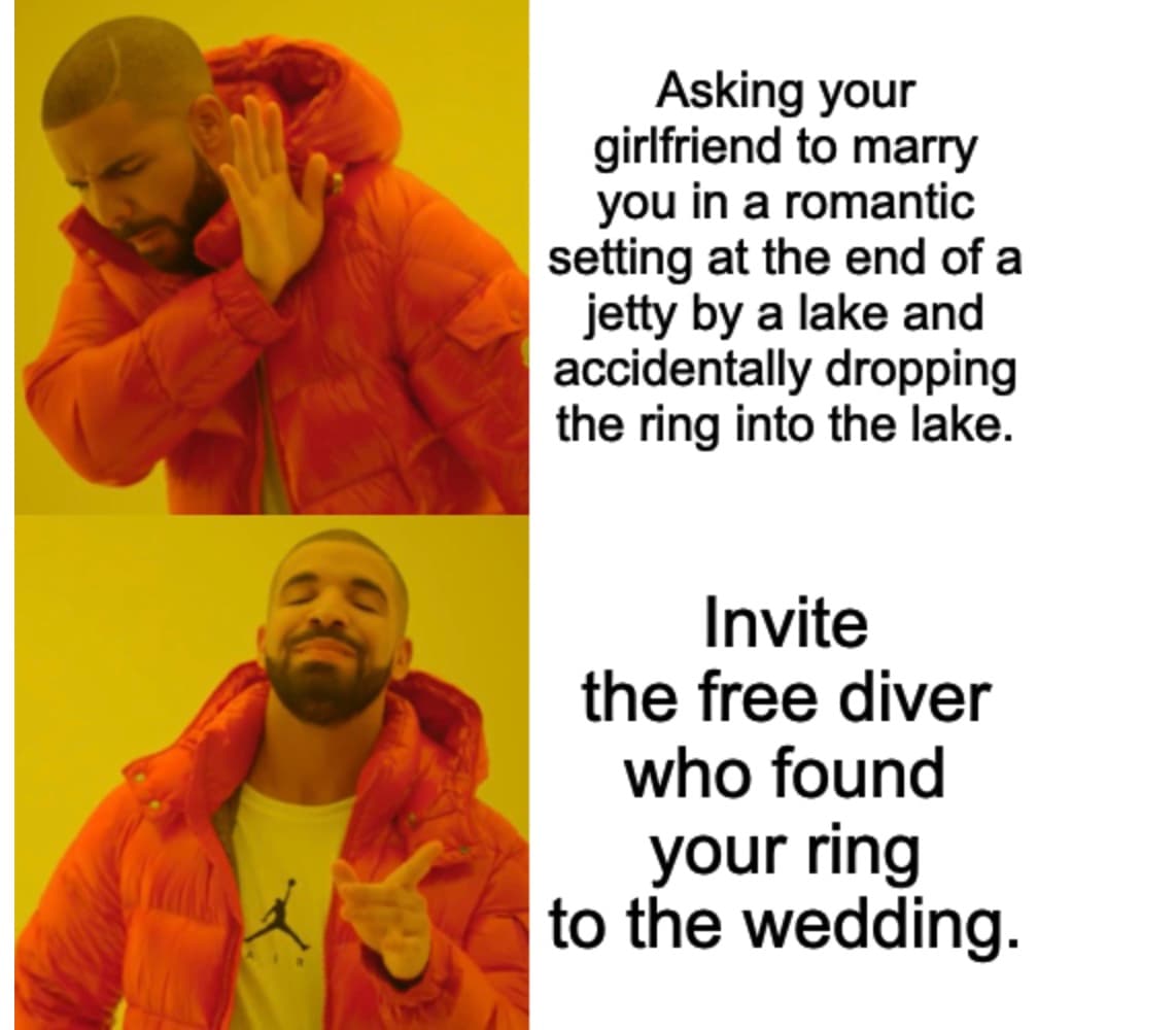 Free Diver Finds Lost Engagement Ring Meme