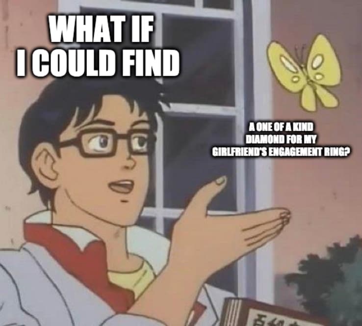 Man Finds One Of A Kind Diamond To Marry Girlfriend Meme