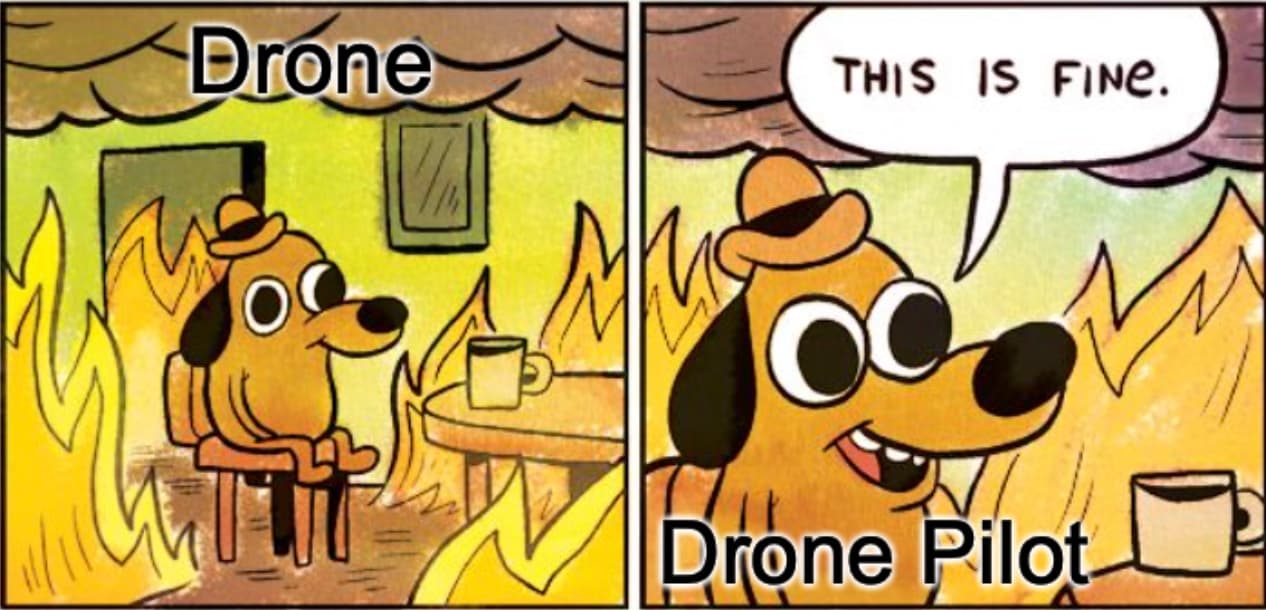 Drone Flies Into Lava Meme