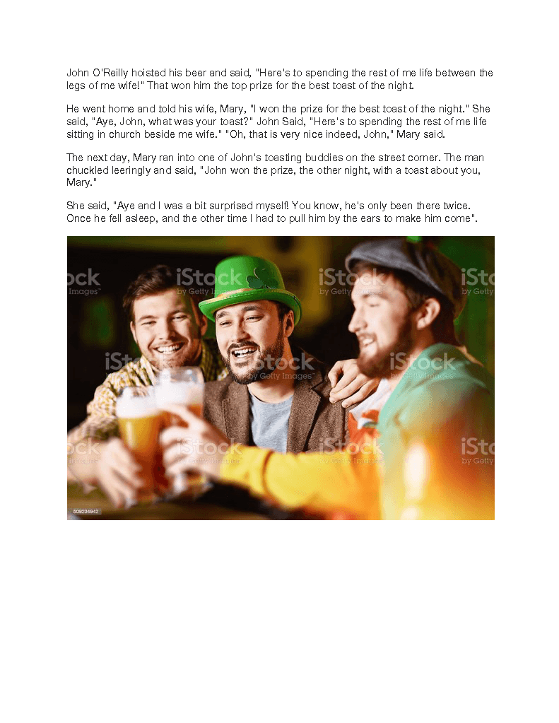 Seriously Funny Joke About A Bar Toast