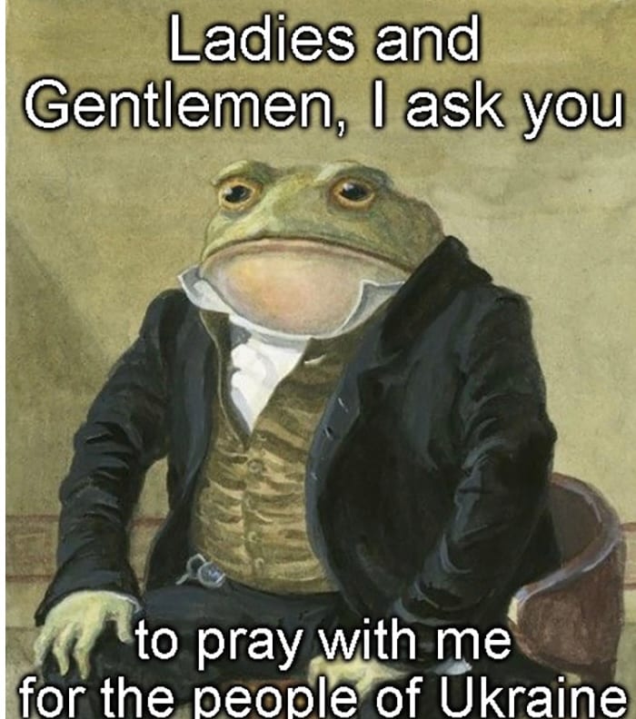 Funny Ukraine War Memes Frog Praying For Ukraine