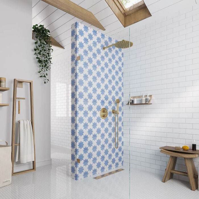 Moroccan White Star Blue Cross Etched Marble Mosaic Tile Shower 1000X 65B9F5801B3Ac Png 700