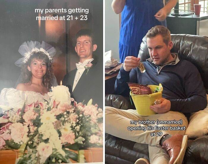 30 Hilarious Contrasts Between Parents And Their Younger Selves 