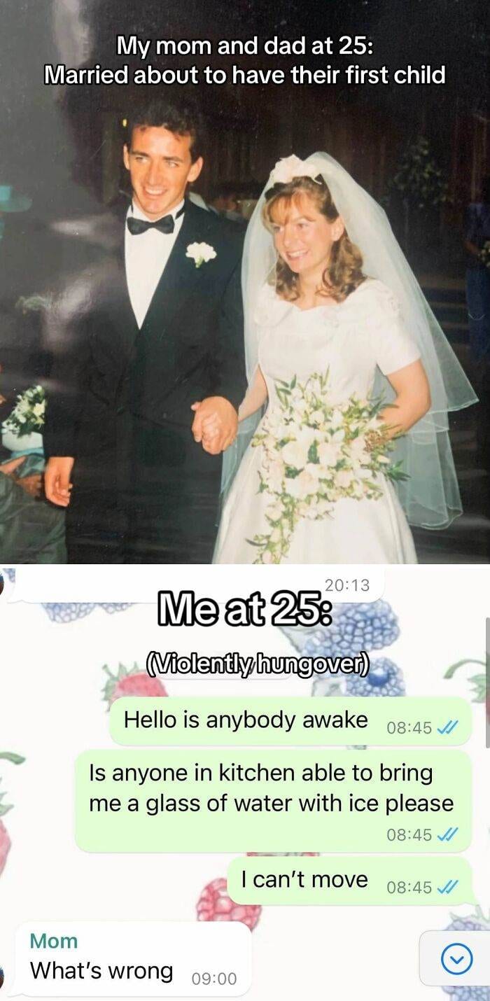30 Hilarious Contrasts Between Parents And Their Younger Selves 