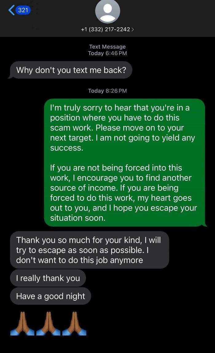 67530896C5F06 Scam Text Responses