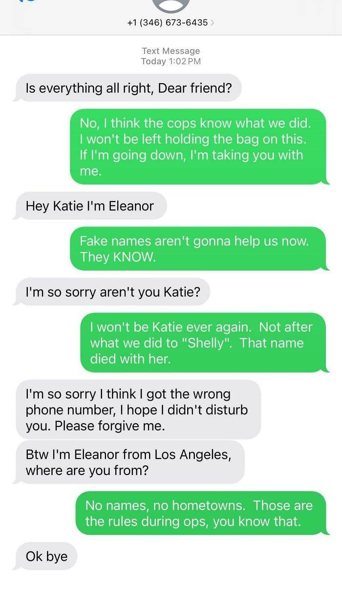 675309B161A47 Scam Text Responses
