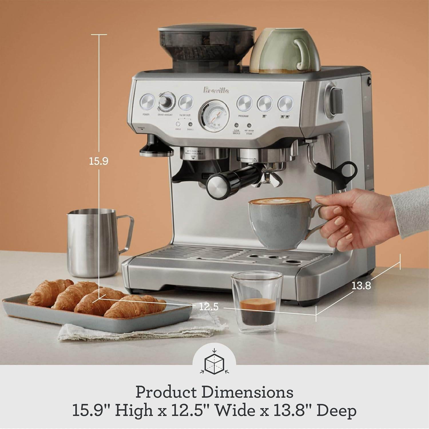 Design The Breville Barista Express Is A Stunning Addition To Any Kitchen. Its Brushed Stainless Steel Exterior Gives It A Polished, Professional Appearance, Reminiscent Of HighEnd Café Equipment. The Compact Design Is Thoughtfully Crafted To Fit Seamlessly Into Smaller Spaces, Making It Perfect For Modern Kitchens. Its Ergonomic Layout Ensures Ease Of Use, With Clearly Labelled Dials And Buttons That Allow Users To Navigate Its Features Effortlessly. The Machine Also Includes A Generous Water Tank And A WellDesigned Drip Tray, Both Easy To Remove And Clean, Ensuring Convenience Alongside Style.