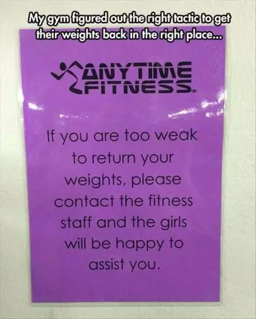 Funny Anytime Fitness Gym Sign